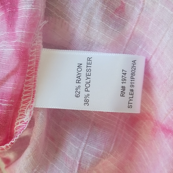 Counterparts Tie Dye Peplum Style Short Sleeve Blouse Top, size M - Picture 12 of 16